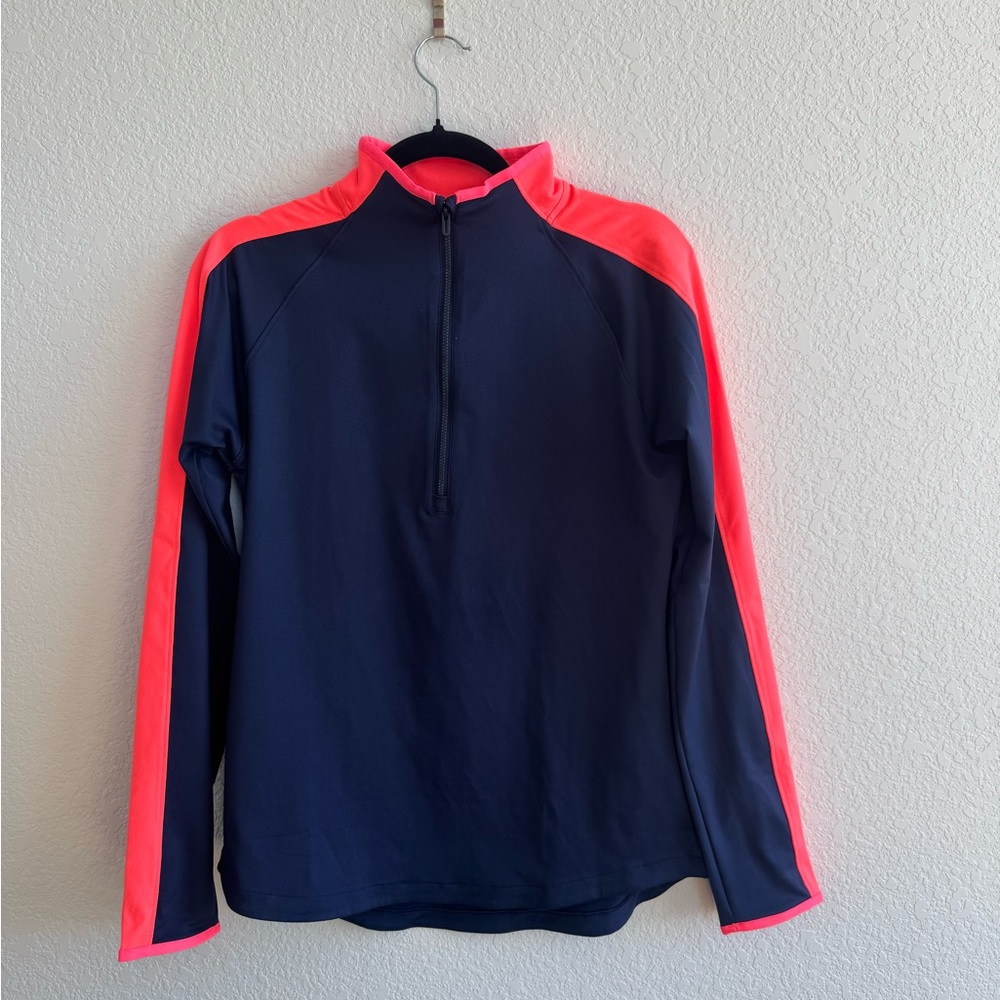Under Armor women’s navy and pink quarter zip pullover